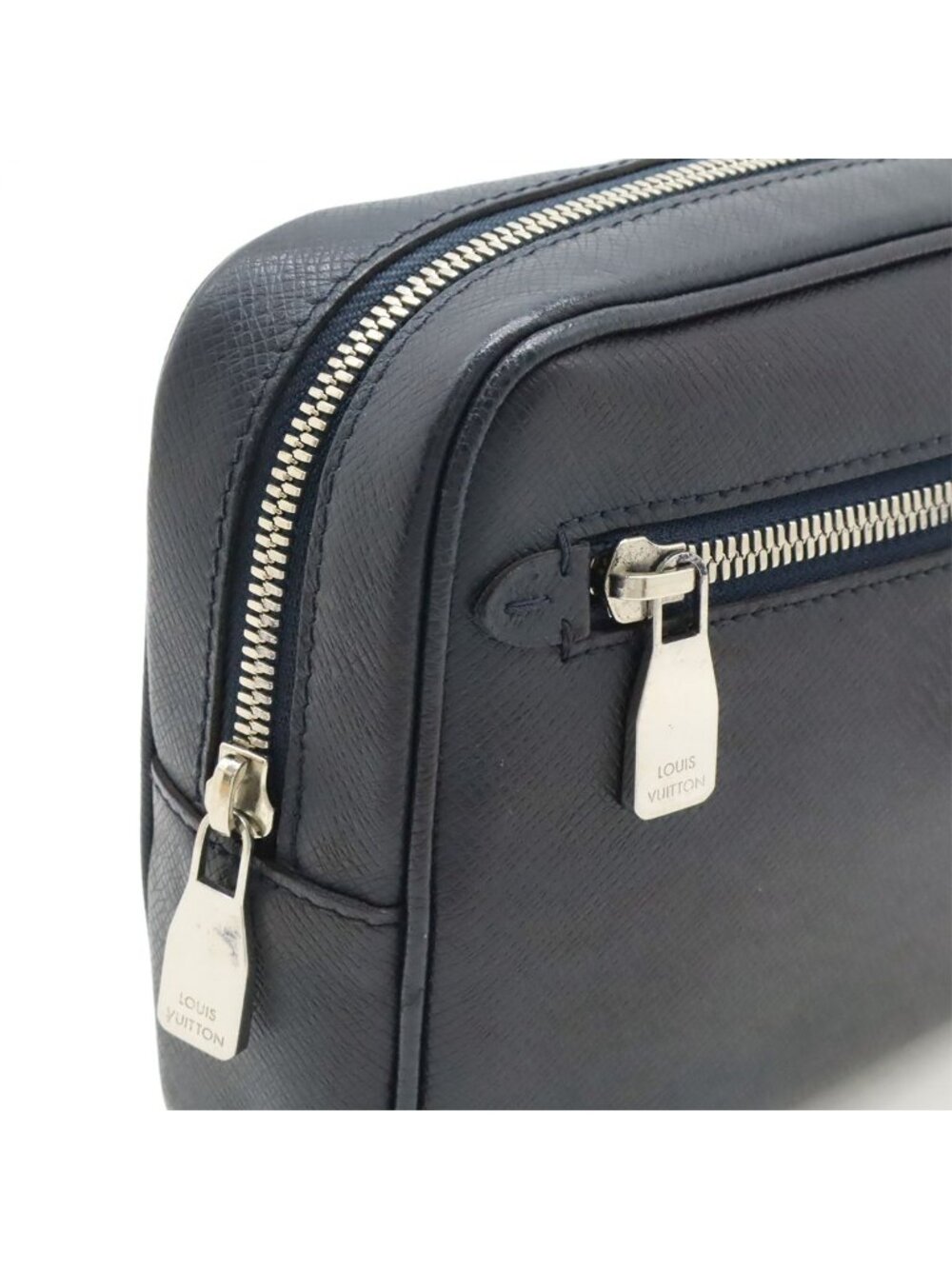 Louis Vuitton Taiga Pochette Kasai Clutch Handbag Blue Marine Navy - Picture 4 of 8